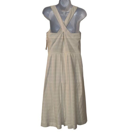 NWT Cremieux Cream Tank Pleated Dress Womens 10 Summer Wedding Party Work - Picture 6 of 10